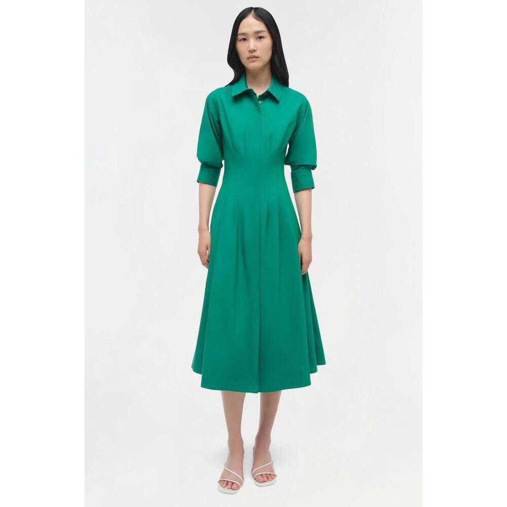 NEW SIMKHAI jazz cotton midi dress in kelly green